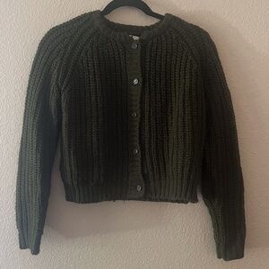 Urban Outfitters Dark Green Wool Cropped Sweater